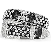 Balteus Sparkly Rhinestone Diamond Sequin Studded Belt for Men & Women - Western Cowgirl Cowboy Style