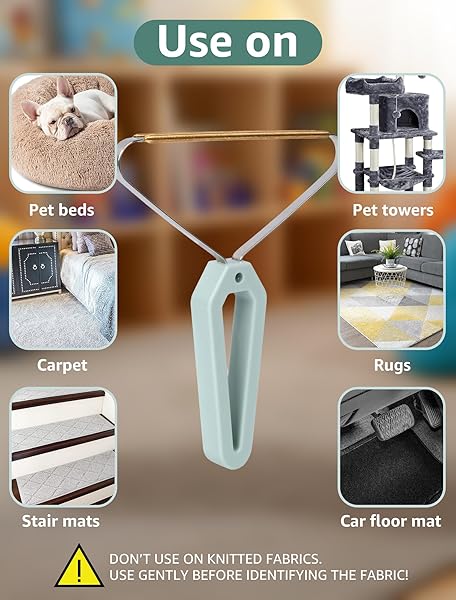 PET HAIR REMOVAL TOOL, FUZZ LINT FROM CARPET, RUG, AND FURNITURE – EFFECTIVE RAKE,SCRAPER,SHAVER AND BRUSH – LINT CLEANER AND PRO PET HAIR REMOVER – IDEAL FOR PET TOWERS,COUCH,CAR.