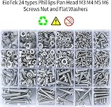 ZWFSDM 1080Pcs Phillips Pan Head Screws Nuts Washers Set M3 M4 M5 M6 view 7