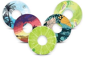 ExpressionMed - Adhesive Patch for Libre 3 (5-Pack) - Made in The USA, Waterproof, Split Backing, CGM Tape (Tropical Paradise)