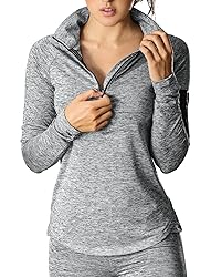 icyzone Women's Workout Yoga Track Jacket 1/2 Zip