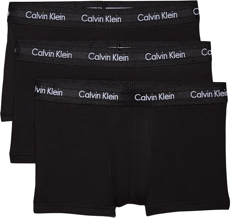 Uomo Pantaloncini Boxer Vita Bassa Confezione da 3 Intimo, Nero (Black W Black WB), M — foto 1 di 6