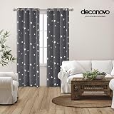 Deconovo Grey Star Printed Blackout Curtains 2 Panels 140x240 cm Thermal view 3