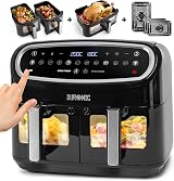 Duronic AF34 BK Hot Air Fryer 3-Drawer XXL 10L 2x5L Dual Zone view 9