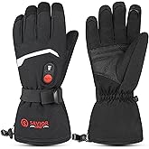 Heated Gloves for Men Women, SAVIOR HEAT Electric Battery Powered Ski Gloves, Rechargeable Ski Motorcycle Freezer Work for Wi