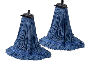Matthew Large Heavy Duty Mop Head Commercial Replacement for General and Floor Cleaning, Screw-on Wet Industrial Cotton Loope