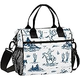 Glaphy Western Cowboys Vintage Lunch Box for Men Women, Insulated Lunch Bag Cooler Bag Large Adult Lunch Box for Work Picnic Travel