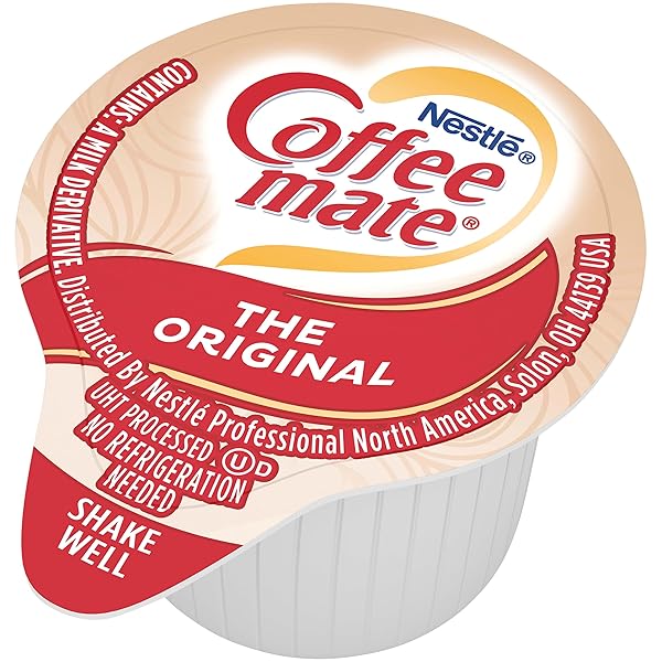 NESTLE COFFEE MATE COFFEE CREAMER, ORIGINAL, LIQUID CREAMER SINGLES, NON DAIRY, NO REFRIGERATION, 0.375 FL OZ TUBS (PACK OF 180)