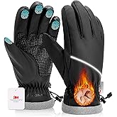 AOPREL Winter Gloves Men Women Waterproof Warm Ski Gloves for Cold Weather Windproof Snow Touch Screen Gloves for Running Cycling Outdoor Work & Sports