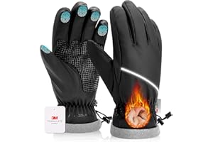 AOPREL Winter Gloves Men Women Waterproof Warm Ski Gloves for Cold Weather Windproof Snow Touch Screen Gloves for Running Cycling Outdoor Work & Sports