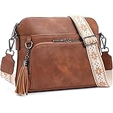 GAEKEAO Crossbody Purses for Women Medium Crossbody Bag Vegan Leather Women's Travel Purse Built in Wallet with Tassel
