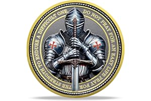 TOYTOSMPL Steel Helm Knight Cross Challenge Coin | Chivalric Valor & Sacred Shield Medallion | Knights Templar Historical Token | Commemorative Gifts for Collectors, Historians, and Enthusiasts