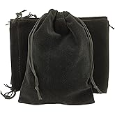 Palmhomee Pack of 6 12x16 Inch Velvet Drawstring Bags Gift Bag Velvet Pouch For Jewelry Wedding and Party Favor (Black)