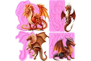 Mujiang Dragon Fondant Mold Flying Dragon Silicone Molds for Sugar Craft Cake Decoration Cake Topper Chocolate Candy Gum Past