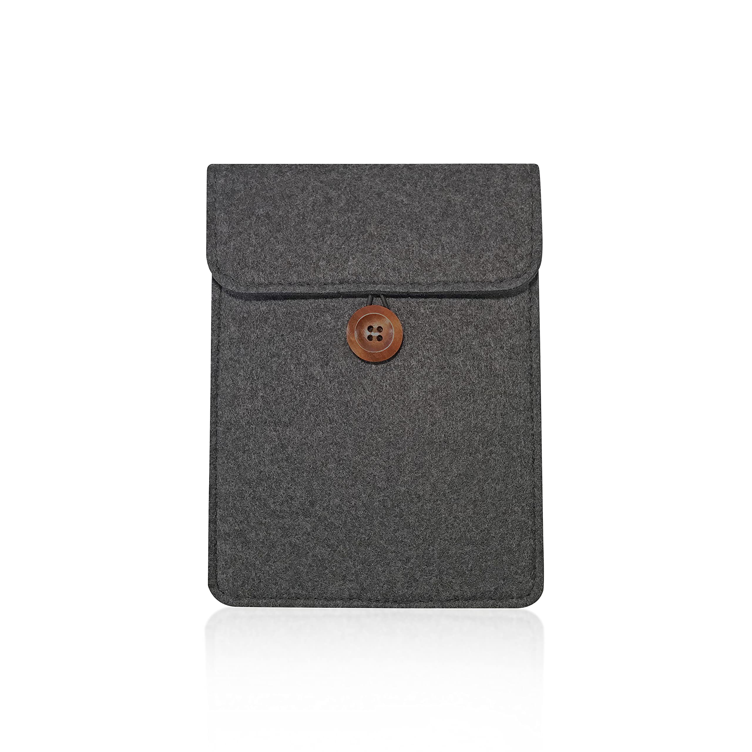 6 inch E-Reader Sleeve by Okami Products, Felt Ereader Pouch for all 5 to 6 inch E-Readers, Protective E-Book Bag/Case (Grey)