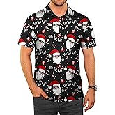 Arvilhill Men's Christmas Short Sleeve Polo Shirts Funny Hawaiian Golf Shirts (S-3XL)