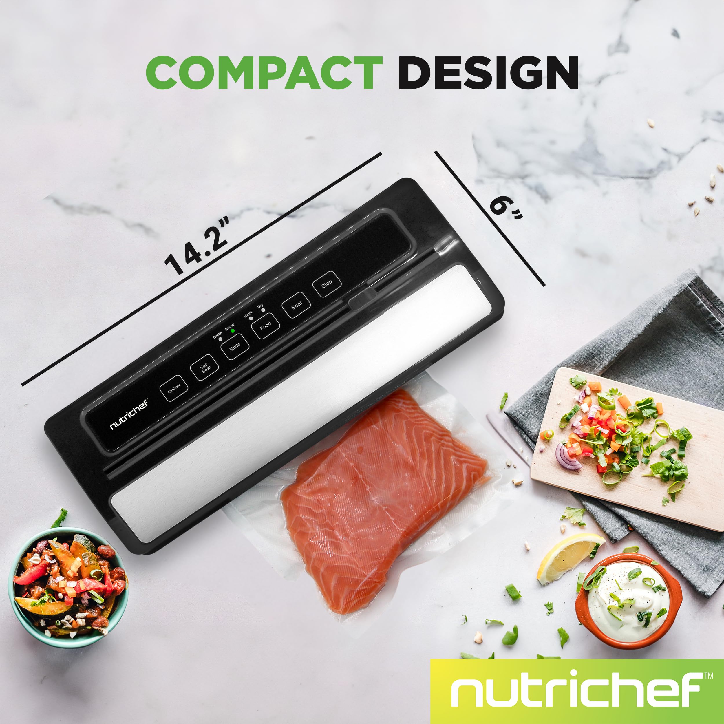NutriChef Vacuum Sealer Automatic Vacuum Air Sealing System For Food