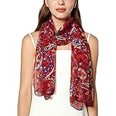 PANTONIGHT Long Chiffon Fashion Scarf Lightweight Chiffon Sheer for women