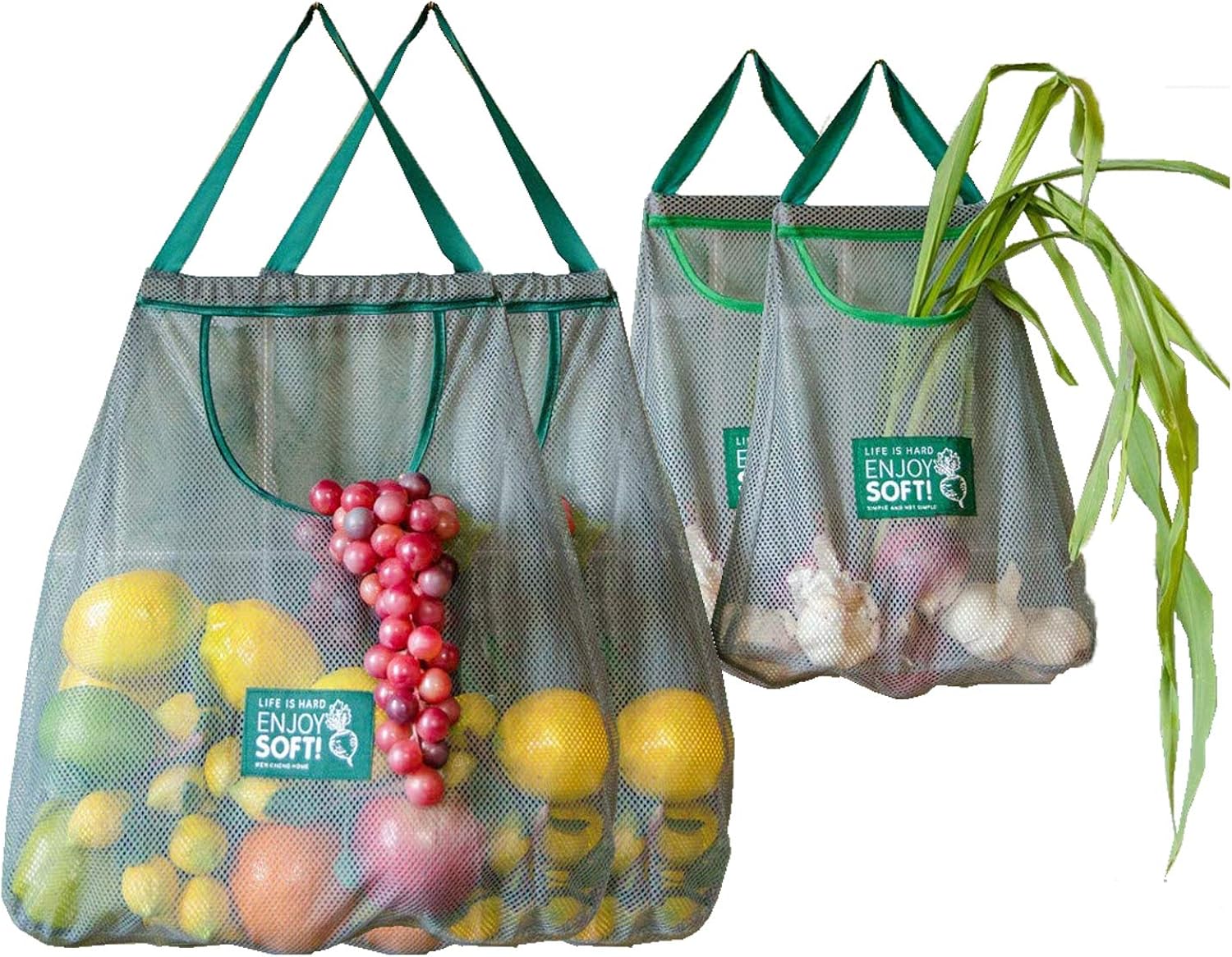 EAQ 4 PACK Mesh Reusable BagMesh BagsHanging StorageOnion Holder