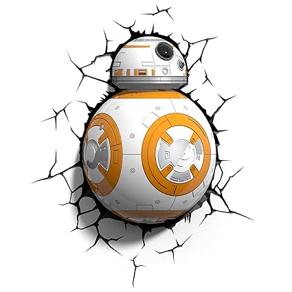 3DLightFX Plastic and Metal Star Wars BB-8 Droid 3D Deco LED Wall Light (20.32 cm x 20.32 cm x 27.93 cm)