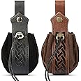 Viking Style Belt Pouch – Medieval Faux Leather Drawstring Bag