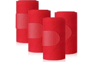 SilTriangle Set of 4 Horse No Bow Bandage 3D Contoured Standing Wrap Bandages Stable Nylon Horse Leg Wraps for Helping Prevent Horse from Tendon Damage and Keep Horses Clean and Safe(Red)