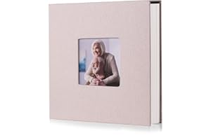 HoneyTolly Photo Album Self Adhesive Scrapbook Album for 4×6 Pictures DIY Magnetic Linen Cover Album 15 Sheets/30 Blank Pages for Family Wedding, Birthday, Christmas, Anniversary (Light Beige)