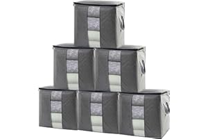 SODYNEE Storage Clothes Bins Closet Bags: Large Containers Organizer Boxes Clothing Organization For Organizing Blanket Cloth Comforter Pillow Sheet Sweater Foldable Fabric Bedroom Totes With Lids Zipper