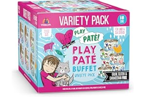 B.F.F. PLAY - Best Feline Friend Pate Lovers, Aw Yeah!, Blue Pate Buffet Variety Pack, 2.8oz Can (Pack of 18)