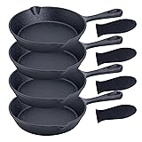 Bruntmor Cast Iron Frying Pan Set of 4-6x4 Inch
