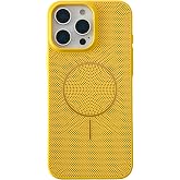 Case for iPhone 16, Yellow | Heat Dissipation Breathable Hollow Mesh, Magnetic(Compatible with MagSafe)