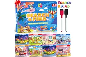 GAGULE Search and Find Activity Books for Kids Ages 3-5, Car Airplane Travel Toys Games Activities for 3-5 4-8, Toddler Kid Road Trip Essentials, Preschool Learning Activities, Birthday Gifts for Boys Girls