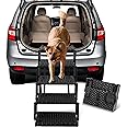 Dog Stairs for Car - Foldable Dog Ramps for Large Dogs with Non Slip Surface, Portable Dog Steps for Cars and SUV, Truck, Support Up to 200 Lbs