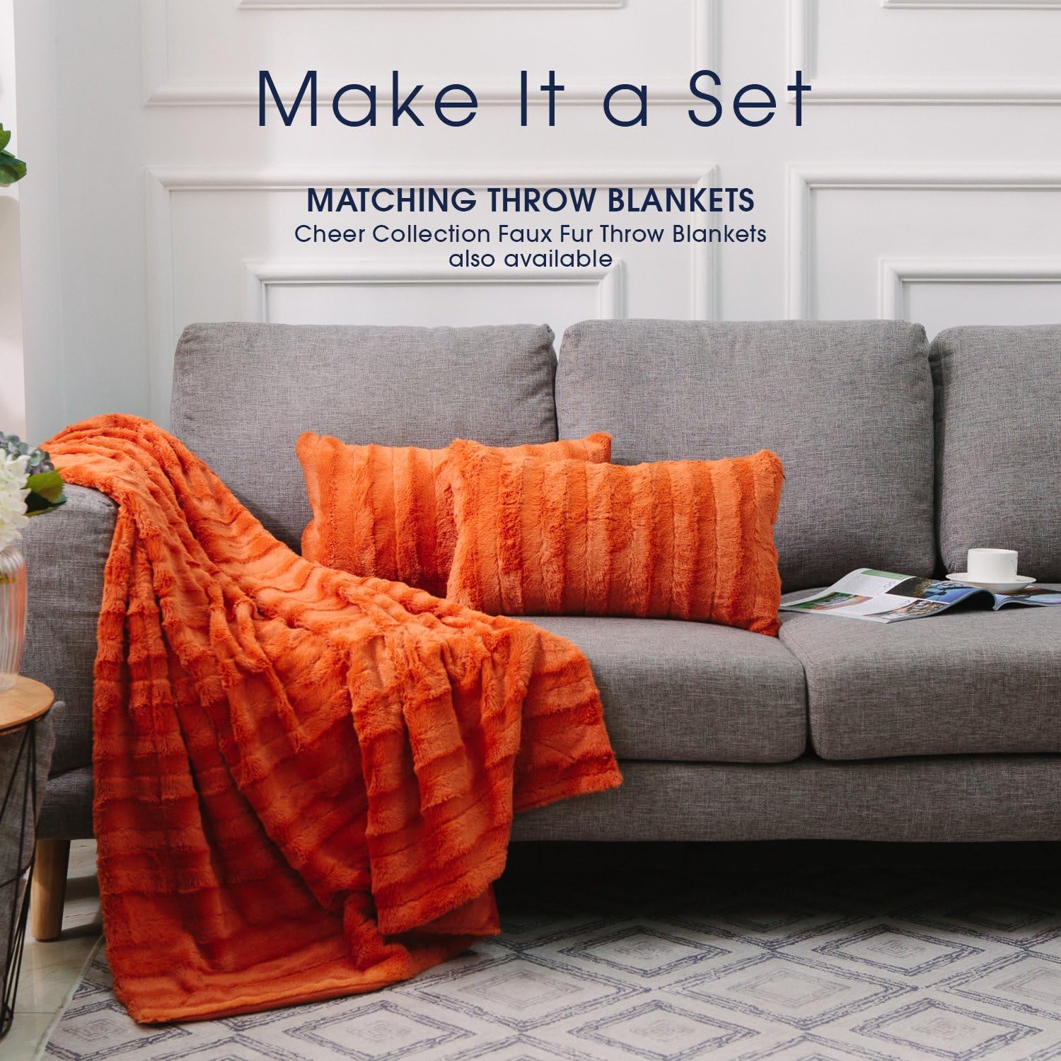 throw blanket with matching pillows