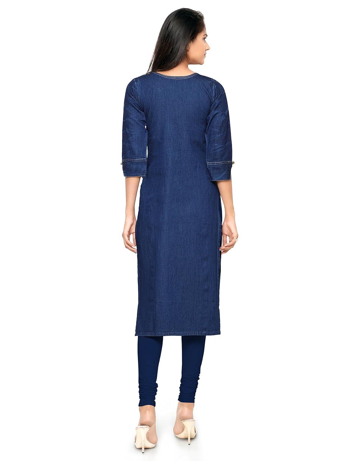 kvsfab women's denim kurta [kvskr8101denim]