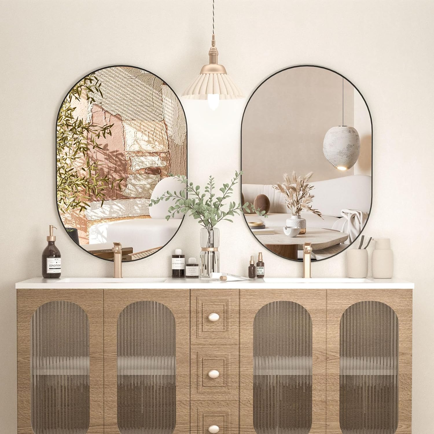 Mirrors - CASSILANDO 2 Pieces Oval Mirror, 20