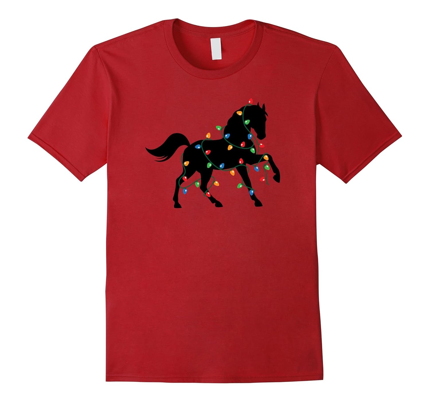 Merry Christmas and New Year Holiday Lights Horse T-Shirt-ANZ