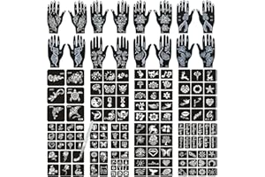 ARESVNS Henna Tattoo Stencils 138 PCS, 24 Sheets Airbrush Tattoo Templates,Reusable Tattoo Stencils Kit for Women Teens Girls,DIY Tattoo Stencils,Body Art Stencils