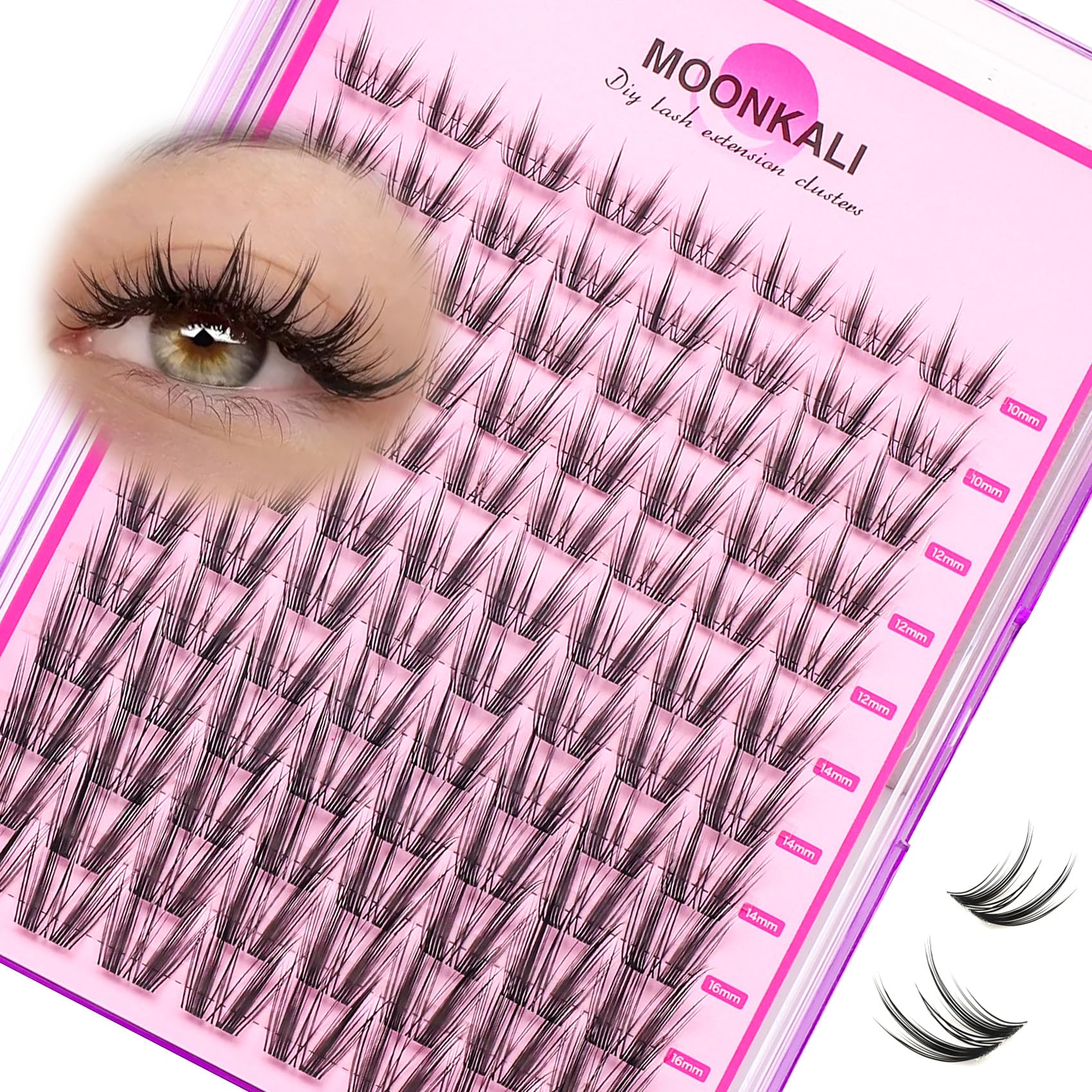 Photo 1 of Natural Lash Clusters Manga Eyelash Clusters wispy Fairy Clear Band Lashes Clusters Spiky 10-16MM Cluster Eyelash Extensions 