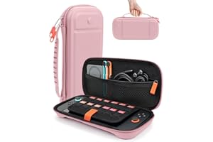 TRANSNOVO Switch 2 Carrying Case for Nintendo Switch 2 (2025) – Protective Hard Shell Travel Case with 12 Game Card Slots, Shockproof Storage Bag for Switch 2 Accessories, Soft Plush Lining, Pink