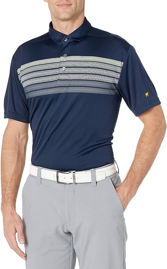 Jack Nicklaus Men's Short Sleeve Energy Chest Print Polo Shirt Golf
