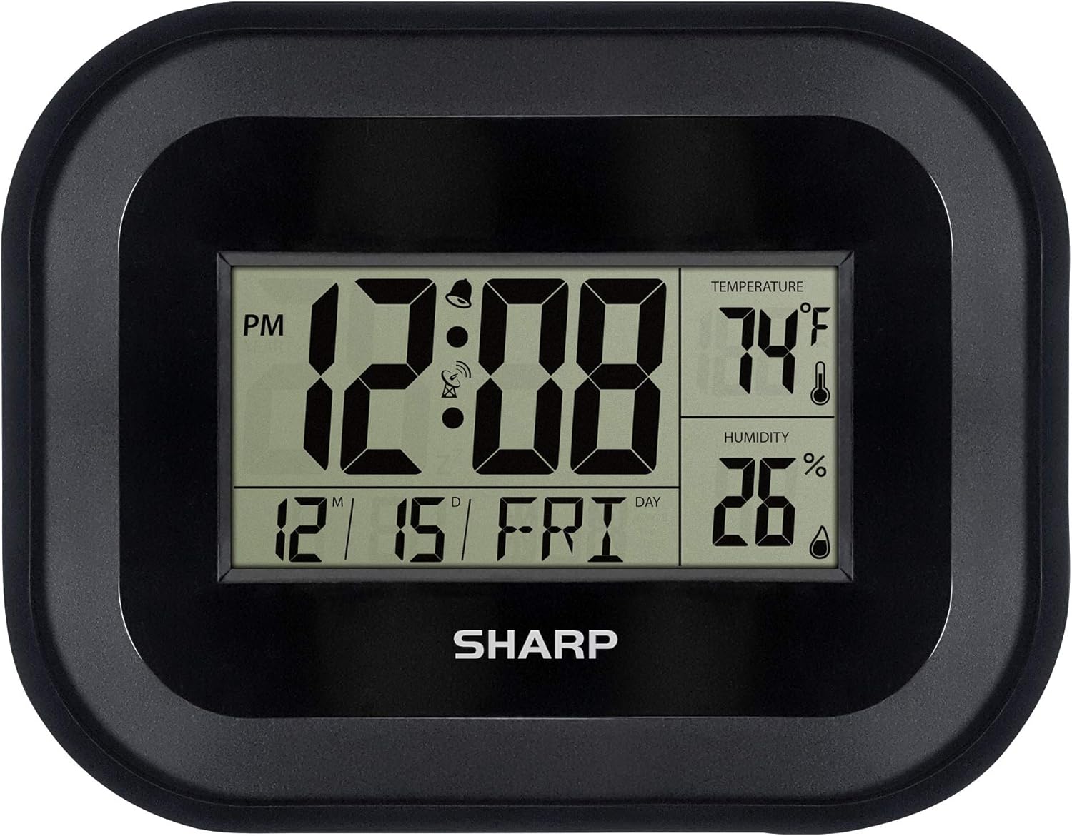 Amazon Com Sharp Atomic Wall Clock Auto Update Time Indoor Weather Station With Temperature And Humidity Home Kitchen