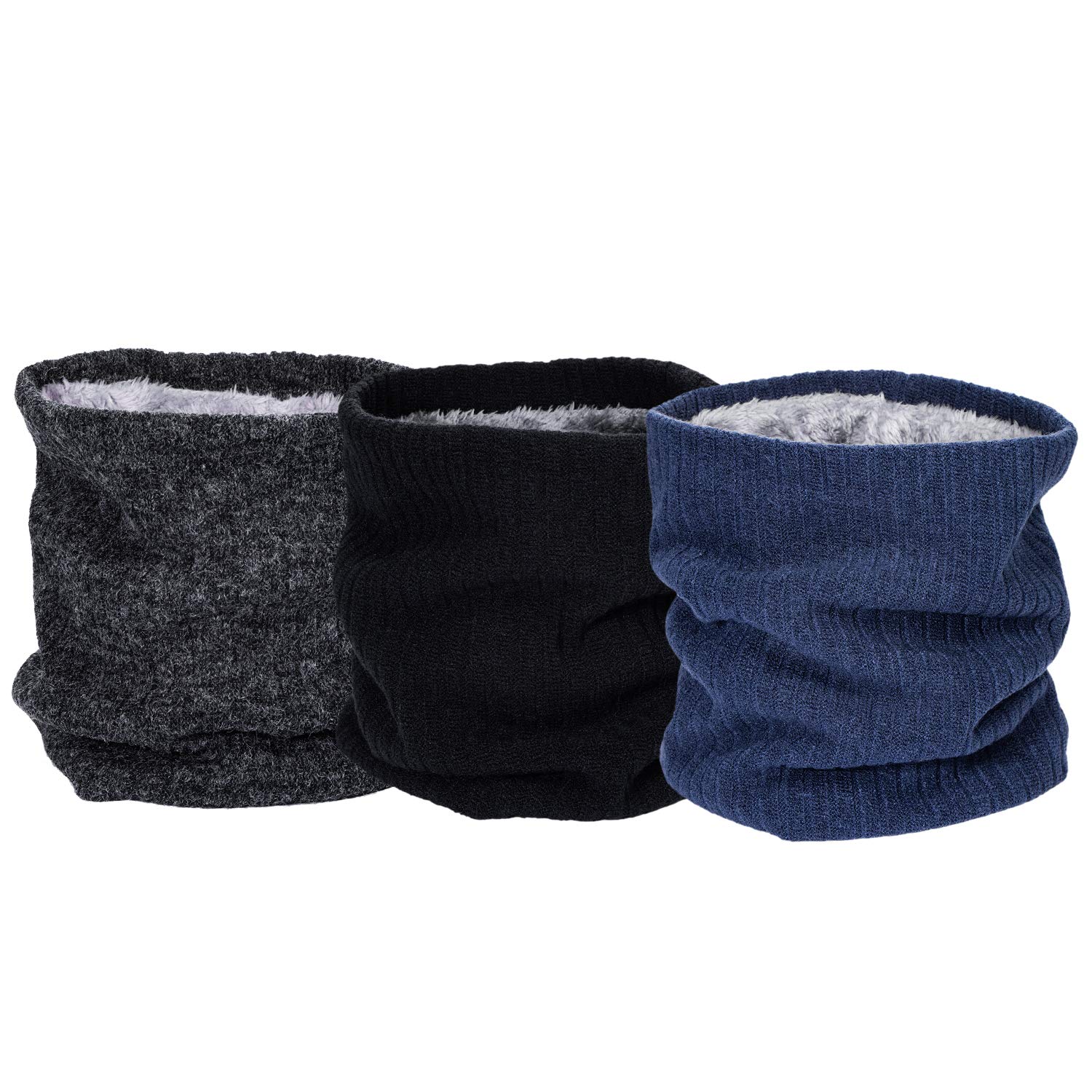 WOGREZ Men and Women Knitted Scarf Winter Warm Neck Warmer Thermal Circle Infinity Scarf