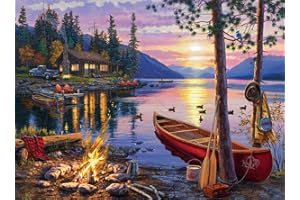 Buffalo Games - Darrell Bush - Canoe Lake - 1000 Piece Jigsaw Puzzle For Adults - Challenging Puzzle Perfect for Game Nights - Finished Size Is 26.75 x 19.75
