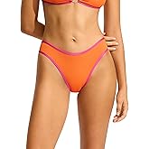 Seafolly Women's Rise Cheeky Coverage Hi Leg Bikini Bottom Swimsuit