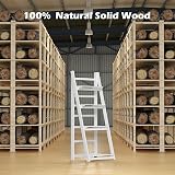 HOMIDEC 4-Tier Wooden Plant Ladder Shelf White Free Assembly Foldable view 7
