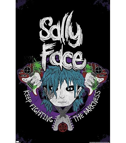 Sally Face - Crossed Guitars Wall Poster : Steve Iles: Amazon.ca: Home