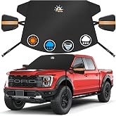 Zettum Truck Windshield Cover for Ice and Snow - 600D Large Windshield Snow Cover for Pickup Truck Heavy Duty, Winter Car Windshield Covers for Ford F150, Silverado, GMC Sierra, Ram, Van, and More