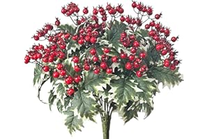 HOKFIRM Christmas Bouquets Home Office Wedding Party Christmas Arrangement Bouquets Christmas Plant Decor -4 Bouquet（Berry）