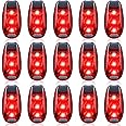 15 Pieces LED Safety Light, Clip on Flashing Strobe Lights for Runners, Dogs, Bike, Walking, High Visibility Accessories for Bicycle Helmet Reflective Gear Bike Tail Light